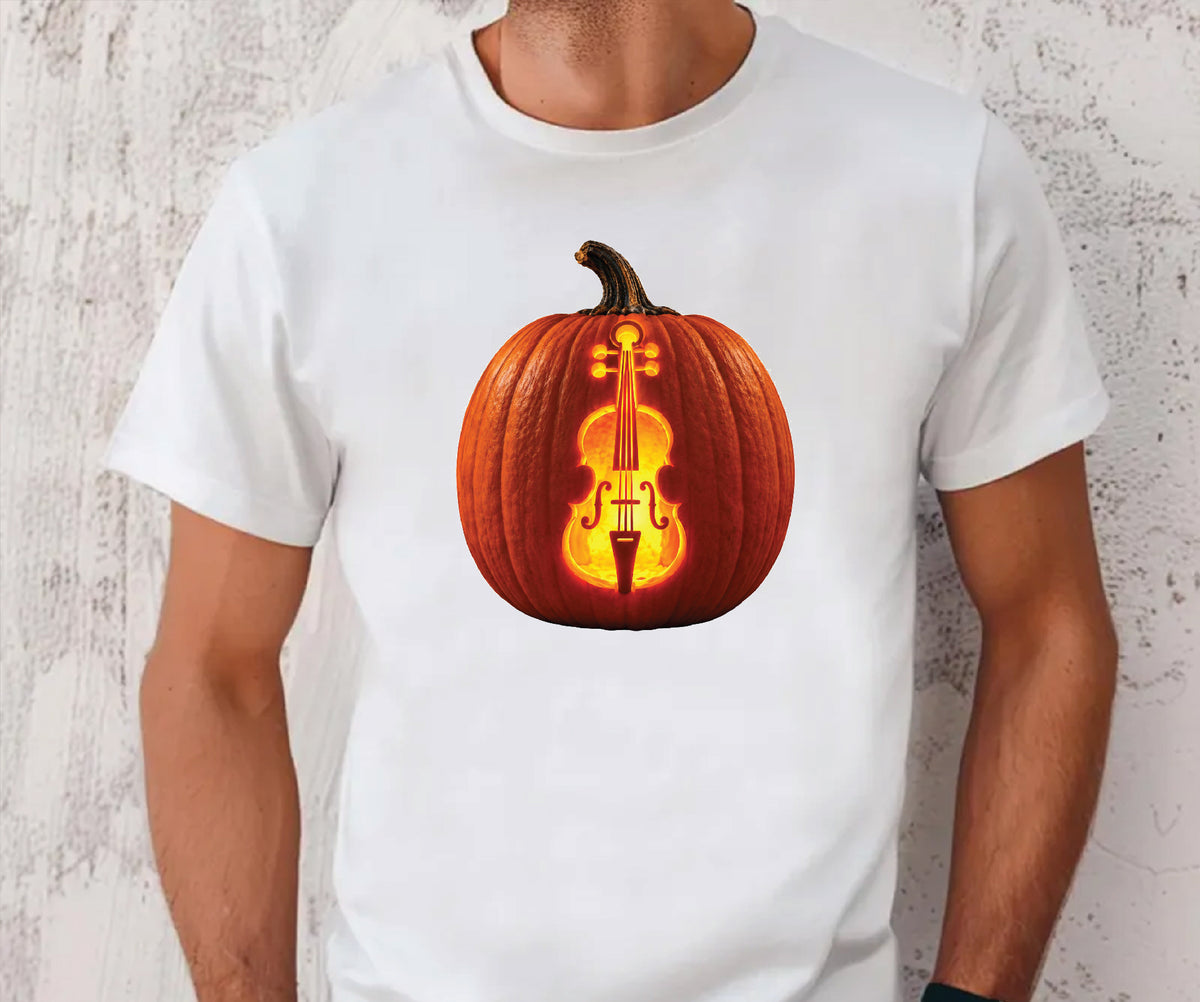 Glowing Cello Pumpkin Halloween Shirt