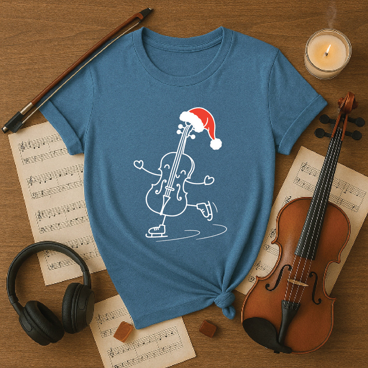 Skating Santa cello