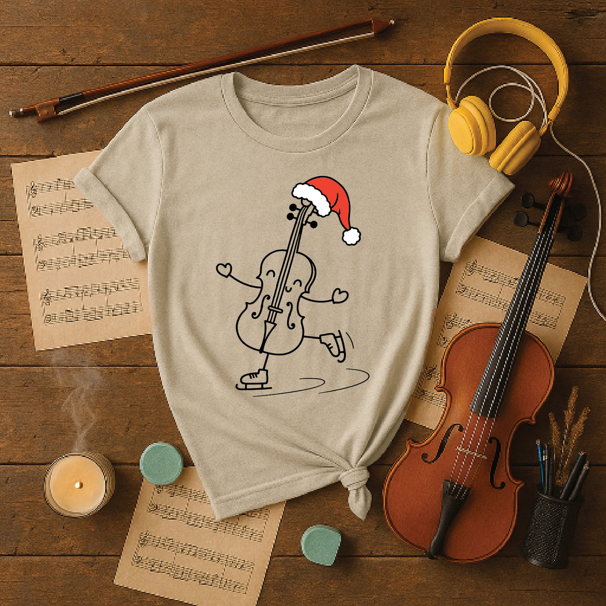 Skating Santa cello