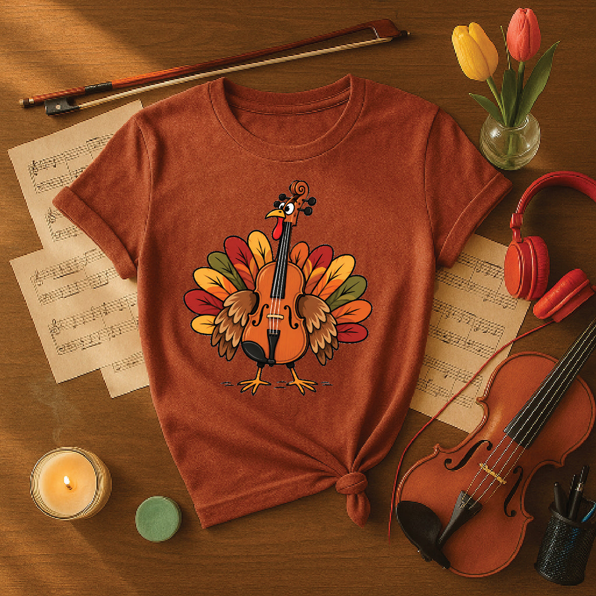 Cello Turkey Thanksgiving Shirt