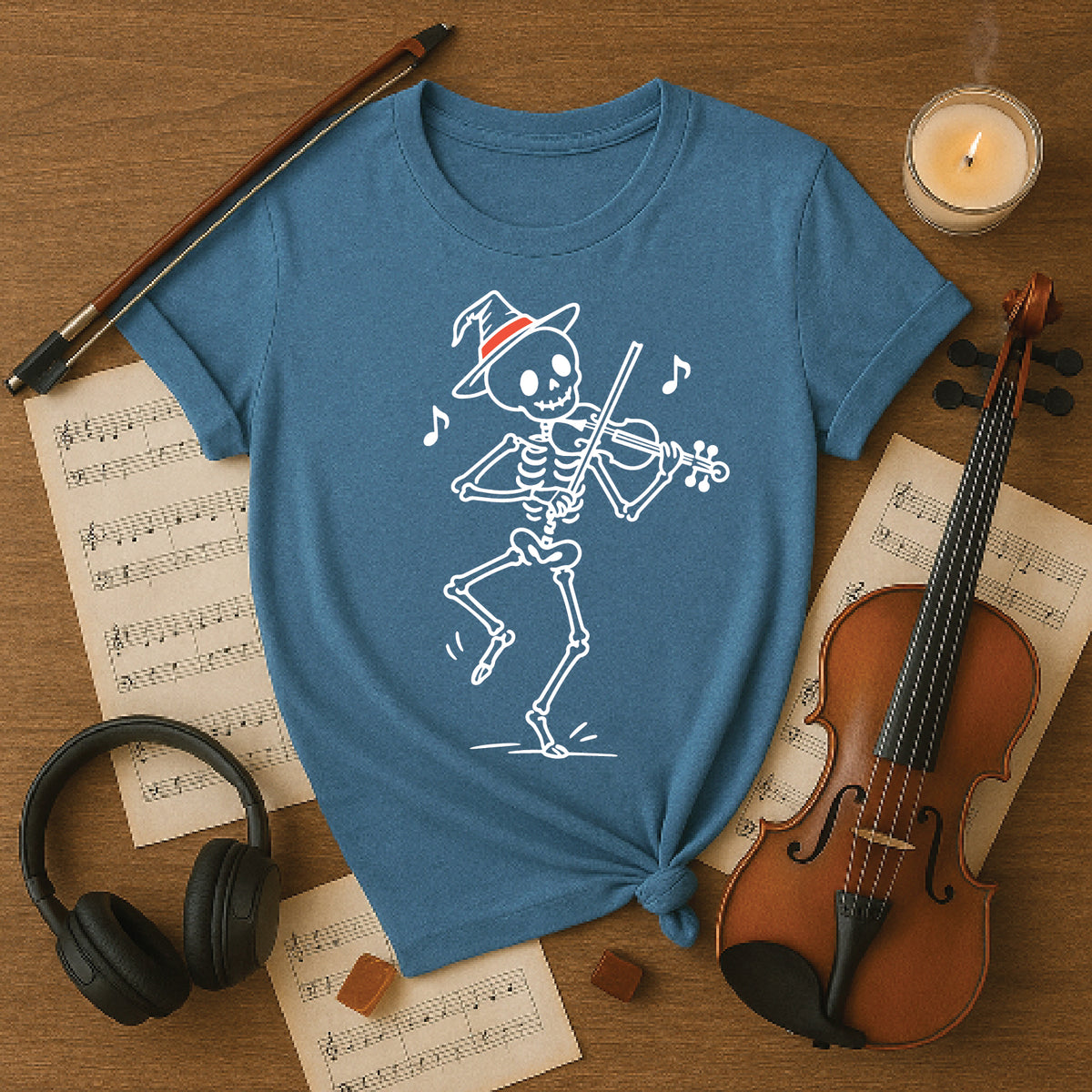Dancing Skeleton Fiddler Halloween Shirt