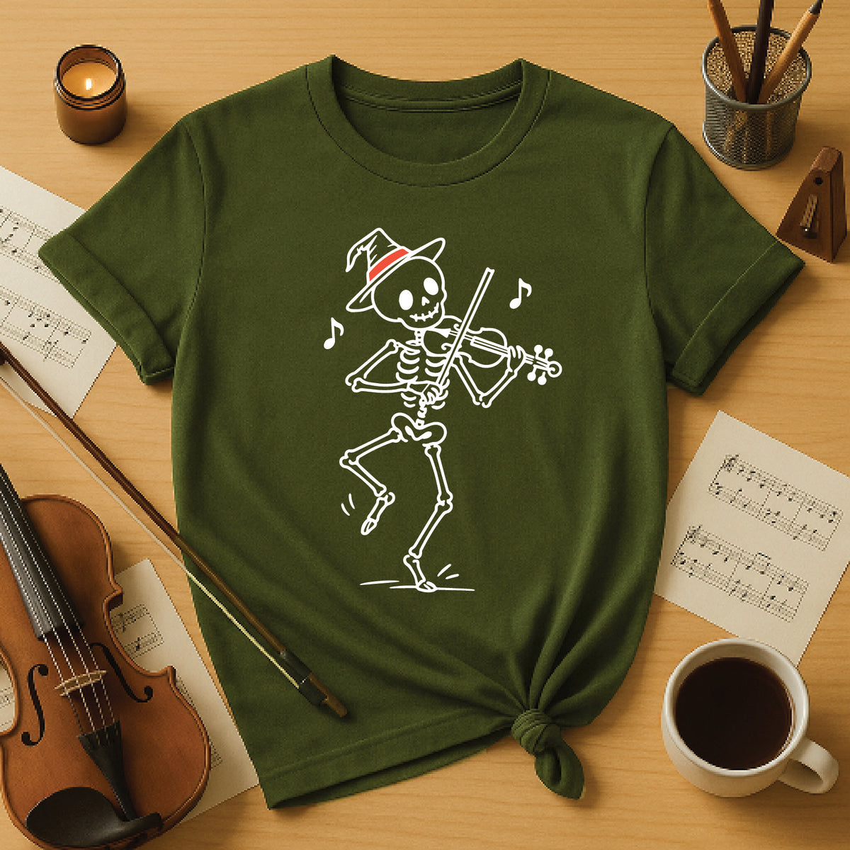Dancing Skeleton Fiddler Halloween Shirt