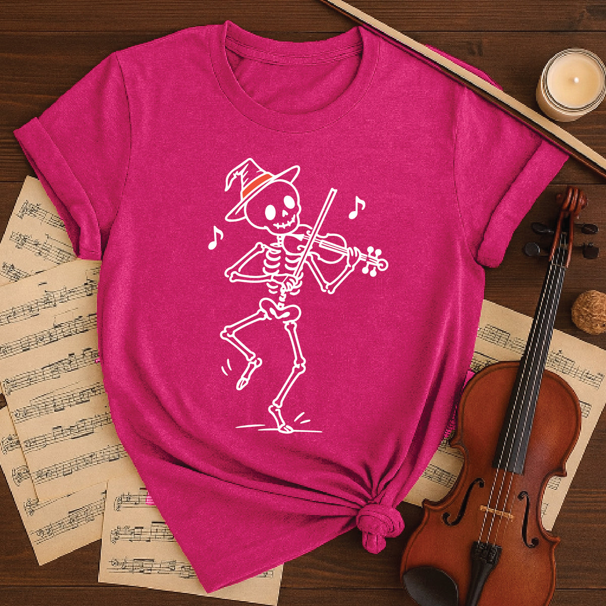 Dancing Skeleton Fiddler Halloween Shirt
