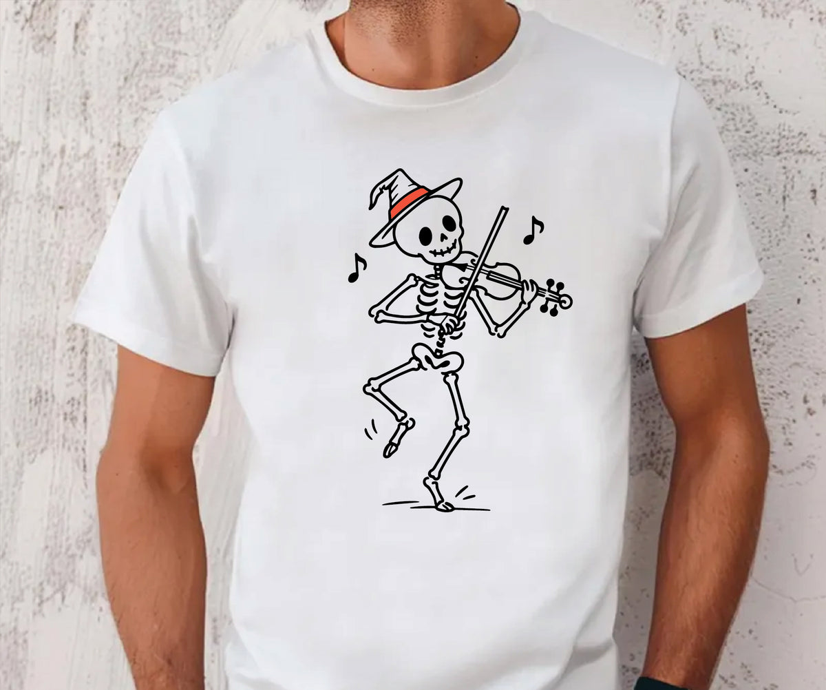 Dancing Skeleton Fiddler Halloween Shirt