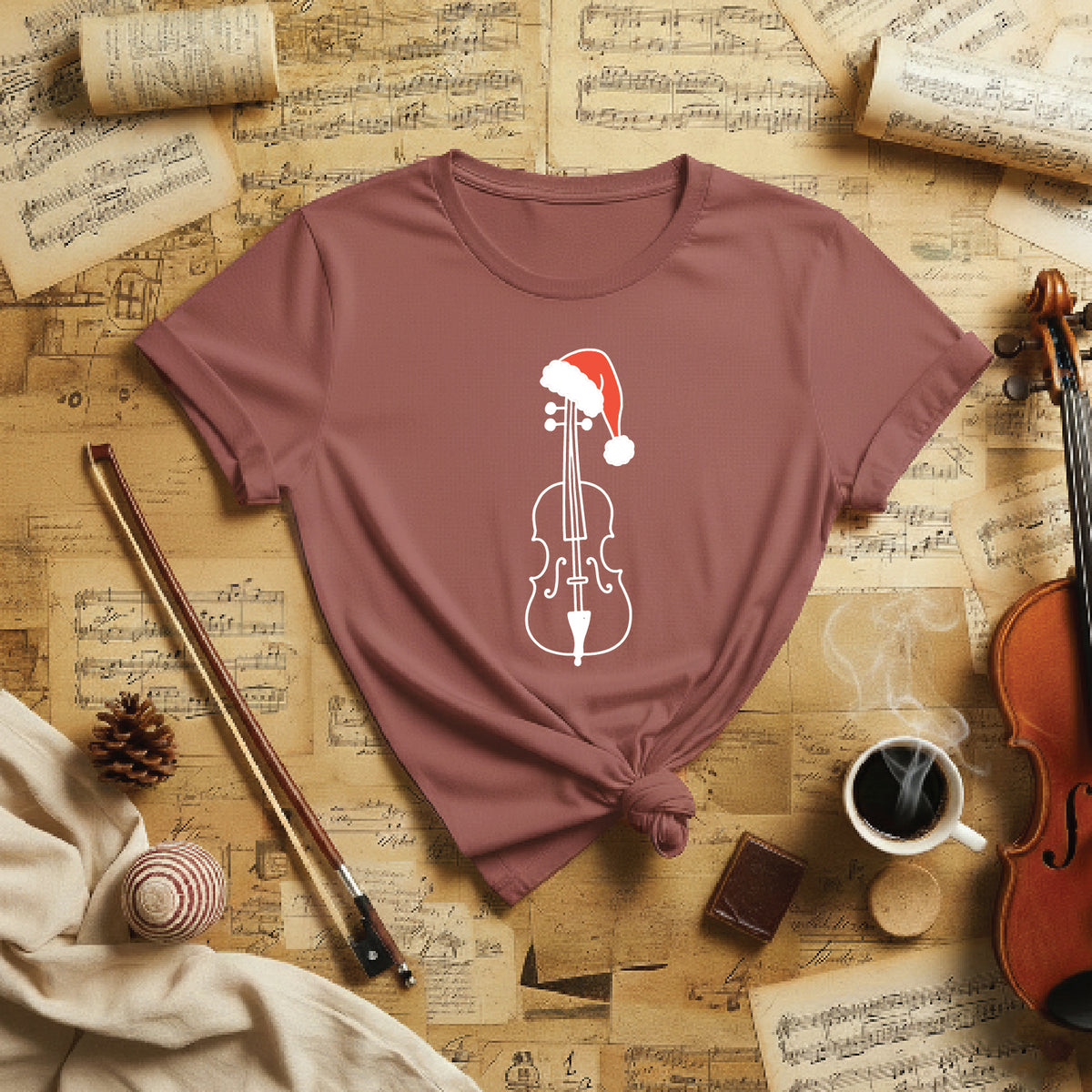 Spooky Skeleton Cello Halloween Tee