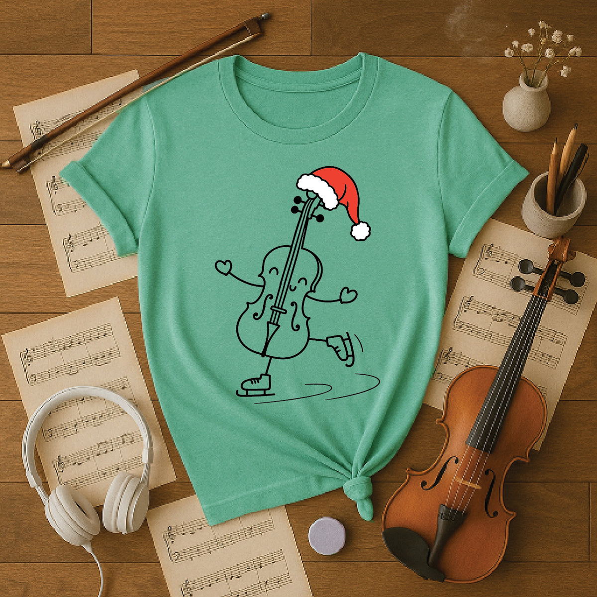 Skating Santa cello