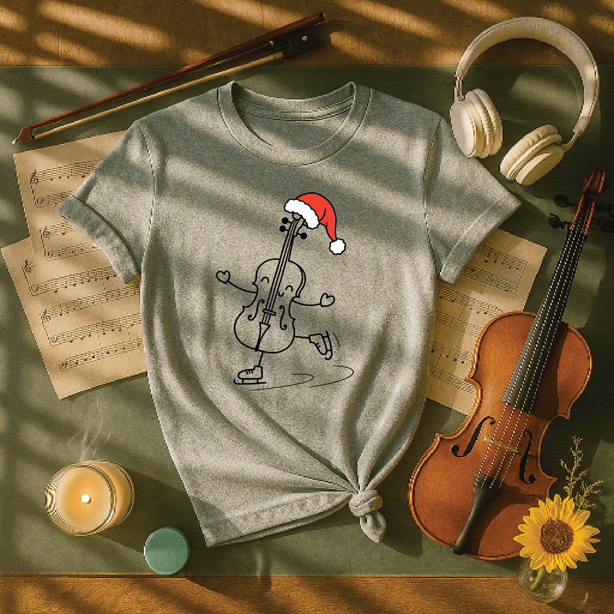 Skating Santa cello