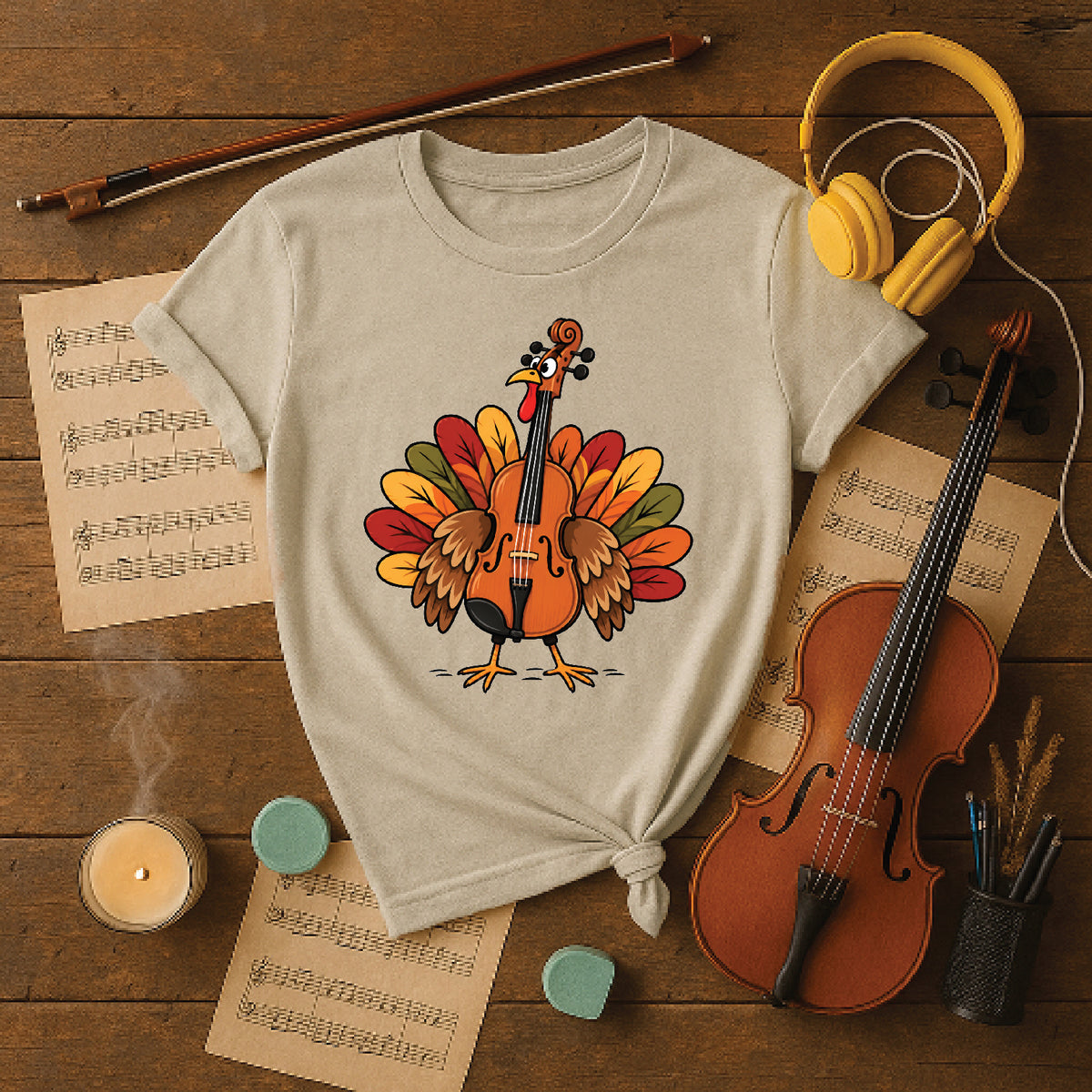 Cello Turkey Thanksgiving Shirt