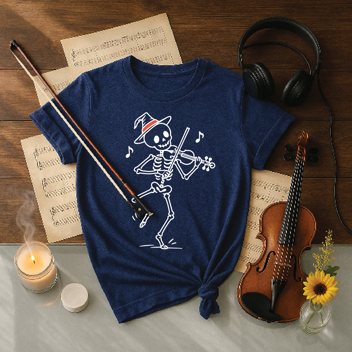 Dancing Skeleton Fiddler Halloween Shirt