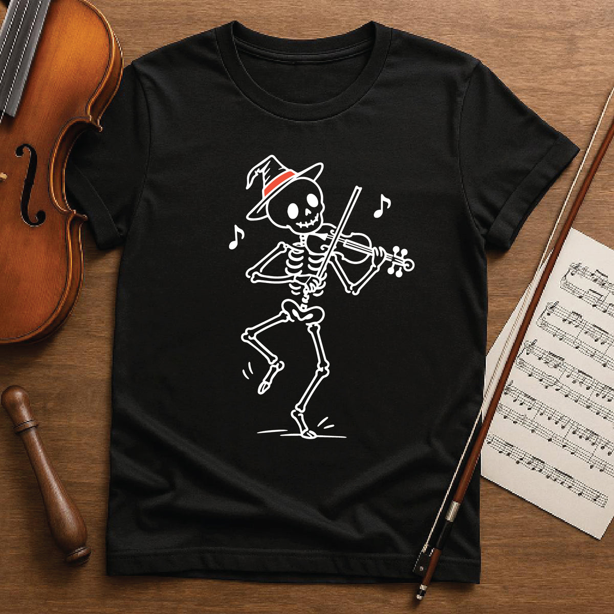 Dancing Skeleton Fiddler Halloween Shirt
