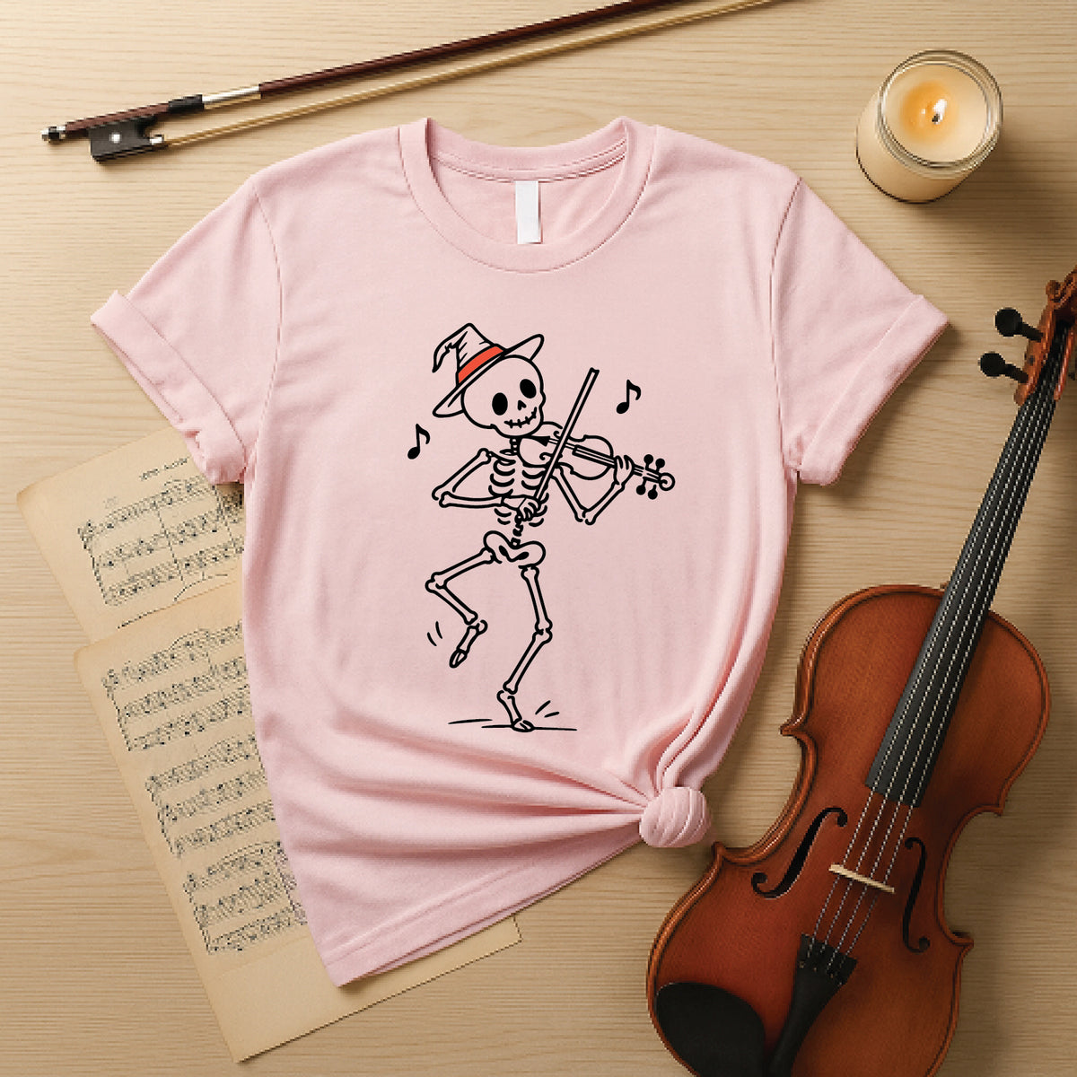 Dancing Skeleton Fiddler Halloween Shirt