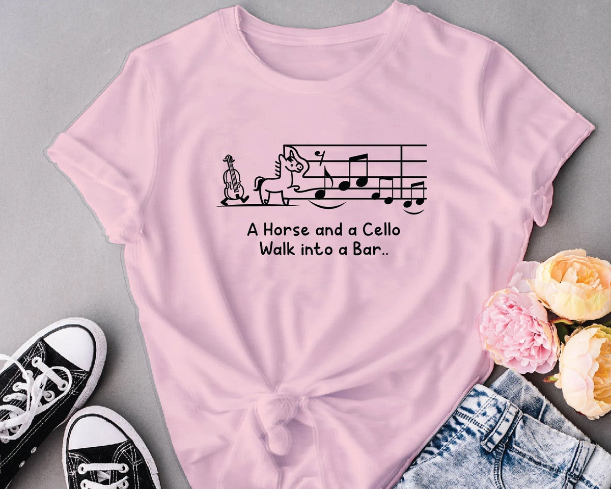 A Horse and a Cello T-Shirt – Unique Gift for Celloists, Fiddle Players & Music Lovers
